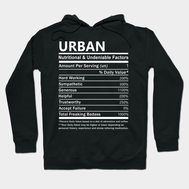 Urban Name T Shirt - Urban Nutritional and Undeniable Name Factors Gift Item Tee Hoodie by nikitak4um